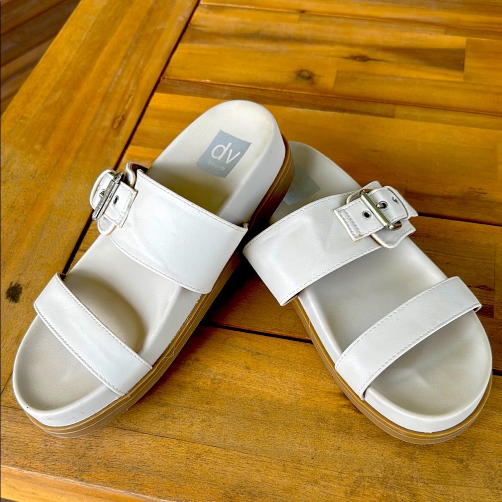 DV by Dolce Vita Women's White Slide Sandals